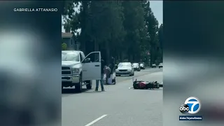 Violent road rage fight in middle of Granada Hills street