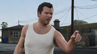 GTA 5   Trevor Throws Rocks at Michael