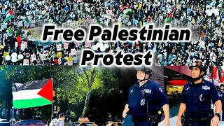 Free Palestinian Protest! | Union Squre Park | New York CIty | First person perspective