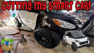 Smart Car Lift ~ Cutting & Fitting HUGE Tires (Part 2)