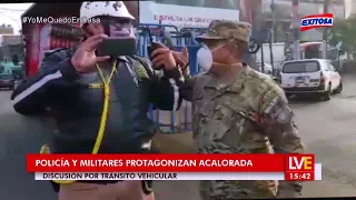 Policía y militares protagonizaron acalorada discusión por tránsito vehícular