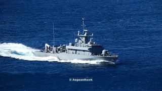 Hellenic Navy P68 HS Daniolos patrolling around Kastellorizo island.