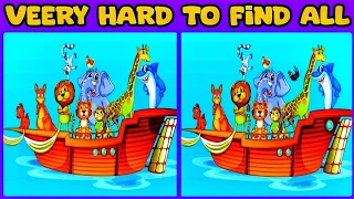 Find the difference 🧐 spot the difference 🤓 many animals on the boat🤘 animal puzzle game #74