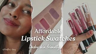 Affordable lipsticks for dusky skin/Blueheaven lipstick swatches/Everyday lipstick for Indian skin💄💋