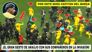 MIRA EL GRAN GESTO DE RONALD ARAÚJO CON SUS COMPAÑEROS DURANTE LA INVASIÓN DEL ESPANYOL