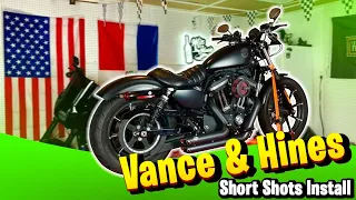 Vance and Hines short shots install for Harley iron 883