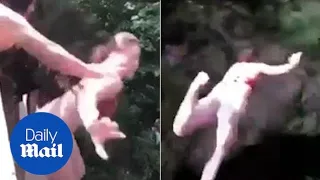 Girl badly injured after another girl pushes her off a bridge