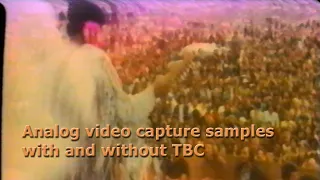 Digitized VHS samples captured with and without a TBC