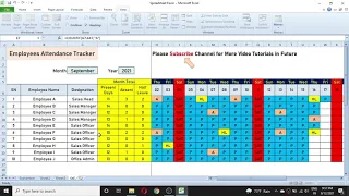 Automatic Employee Attendance Tracker in Excel (Effectively Track your Employee's Attendance Record)