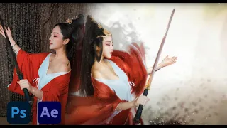 Create animated Chinese costume sword play using Photoshop and After Effects