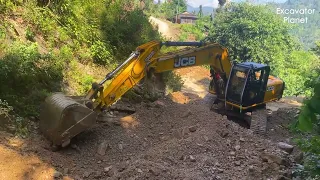 Excavator Removing Hilly Landslide | JCB Clearing Landslide Dirt | Excavator Planet | JCB Video