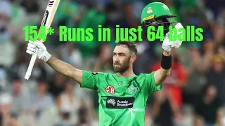 Glen Maxwell 154* runs in just 64 balls | Melbourne stars vs Hobart Hurricane match highlights