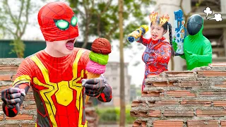 TEAM SPIDER-MAN VS Bad Guy JOKER || Hey SPIDER MAN ! Give Me ICE CREAM !!! (Funny Live Action)