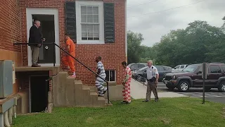 Perp walk at Rappahannock County Circuit Court on June 16, 2022.