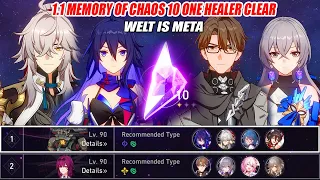 Honkai Star Rail 1.1 Memory of Chaos 10 One Healer Clear - E0S1 Jing Yuan & Seele | Welt is Meta