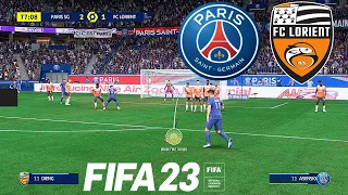 FIFA 23 PSG vs FC Lorient | Ligue 1 23/24 | Realistic Gameplay MOD
