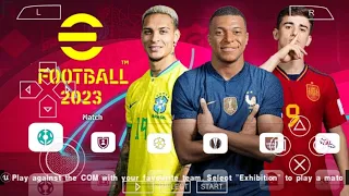 eFOOTBALL PES 2023 PPSSPP CAMERA PS5 ANDROID NEW KITS & LATEST TRANSFER + REAL FACES BEST GRAPHICS