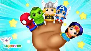Superheroes Finger Family Song | Songs for Kids - SuperZoo