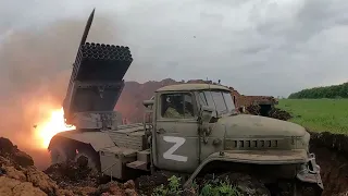 BM-21 Grad💥 Strikes Ukrainian positions❗