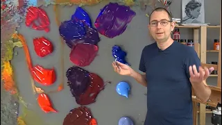 Mixing purple with acrylics. Color mixing for beginners.