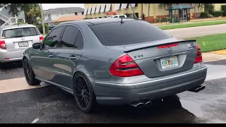 Mercedes E55 AMG Start Up & Hard Acceleration!