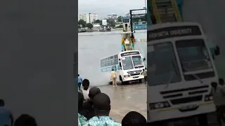 Kenyatta University bus almost rumped into Indian ocean at Likoni Ferry Mombasa