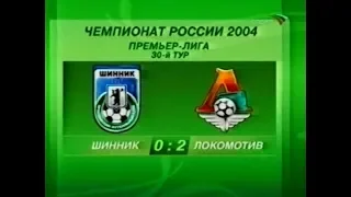 Шинник 0-2 Локомотив. Чемпионат России 2004
