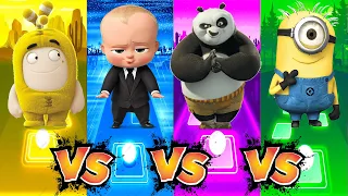 Oddbods Bubbles Vs Boss Baby Vs Kung Fu Panda - Po Vs Minions | Tiles Hop Edm Edm Rush