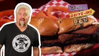 Guy Fieri Eats Texas Brisket | Diners, Drive-Ins and Dives | Food Network
