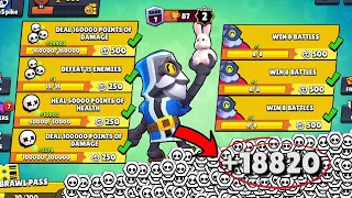 I Got 18820 TOKENS NONSTOP! 60 QUESTS! 46 TIERS - Brawl Stars