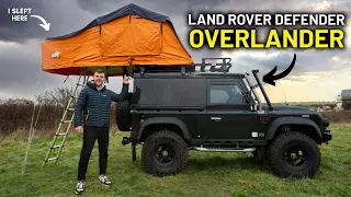 Overnight in Ultimate 4x4 Landrover Defender (50mph wind and rain)