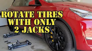 # tesla Can you rotate your Tesla Tires with only 2 jacks?