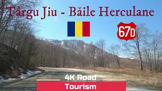 Driving Romania: DN67D Târgu Jiu - Băile Herculane - 4k scenic mountain drive Mehedinți mountains