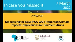 ACDI and SU Webinar: Discussing the new IPCC WGII report on climate impacts