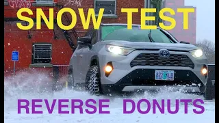 2019 Toyota RAV4 XSE Hybrid - Snow and ice MGR TEST | REVERSE DONUTS | Slow motion