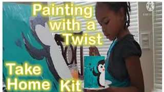 Painting With A Twist At Home Kit | Peekaboo Penguin