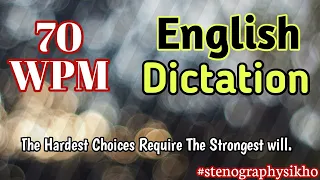 70 wpm English Dictation | Steno Dictation | 70 Speed Dictation | #stenographysikho