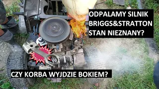 Odpalanie silnika Briggs&Stratton w traktorku Husqvarny - odpali, czy korba wyjdzie bokiem?