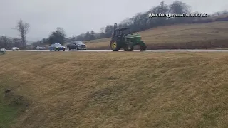 VIDEO | Man in stolen tractor leads police on hours-long chase in North Carolina