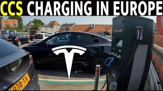 We try public CCS Charging a Tesla Model Y in EUROPE