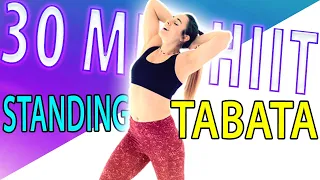 Intense HIIT STANDING TABATA WORKOUT: 30 Minutes | Full Body FAT BURN CARDIO No Jumping/No Equipment