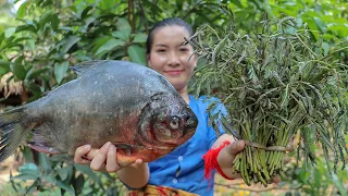 Amazing Cooking Fried Big Fish with Water Mimosa Recipes - Cooking Techniques