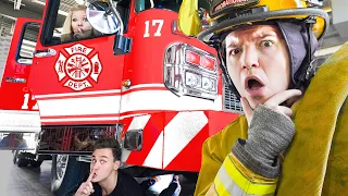 I Challenged ACTUAL Firefighters To Hide and Seek in their Station!