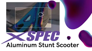 Xspec Aluminum Stunt Scooter, Black Neo, Skull, Neo Chrome