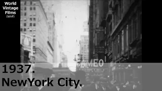 1937. New York City. 1930s Old video.It was taken by the Japanese before the war.USA.classic car.