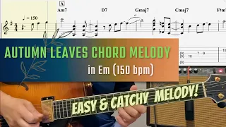 Autumn Leaves Chord Melody - Jazz exercise easy melody with beautiful chords