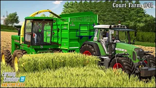 DOING A FORAGE HARVESTING CONTRACT - CHOPPING AND TRANSPORTING WHEAT🔹#CourtFarm Ep. 48🔹#FS22