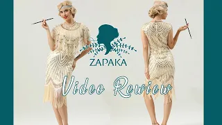 💕 💝Zapaka Women Gatsby Glitter Fringe 1920s Dress