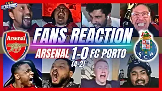 ARSENAL FANS CRAZY REACTION TO BEATING FC PORTO ON PENALTIES IN THE CHAMPIONS LEAGUE