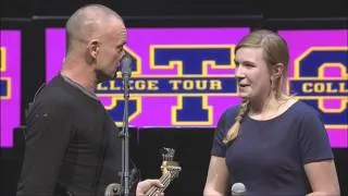 Sting sings with dutch student in College Tour